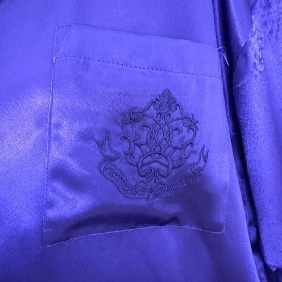 Vintage Gold Label Victoria Secret Button Down Pajama Shirt Dress Silky Size M - Picture 3 of 7